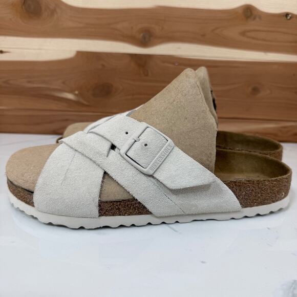 Birkenstock Sandals in White and Tan - Picture 2 of 12